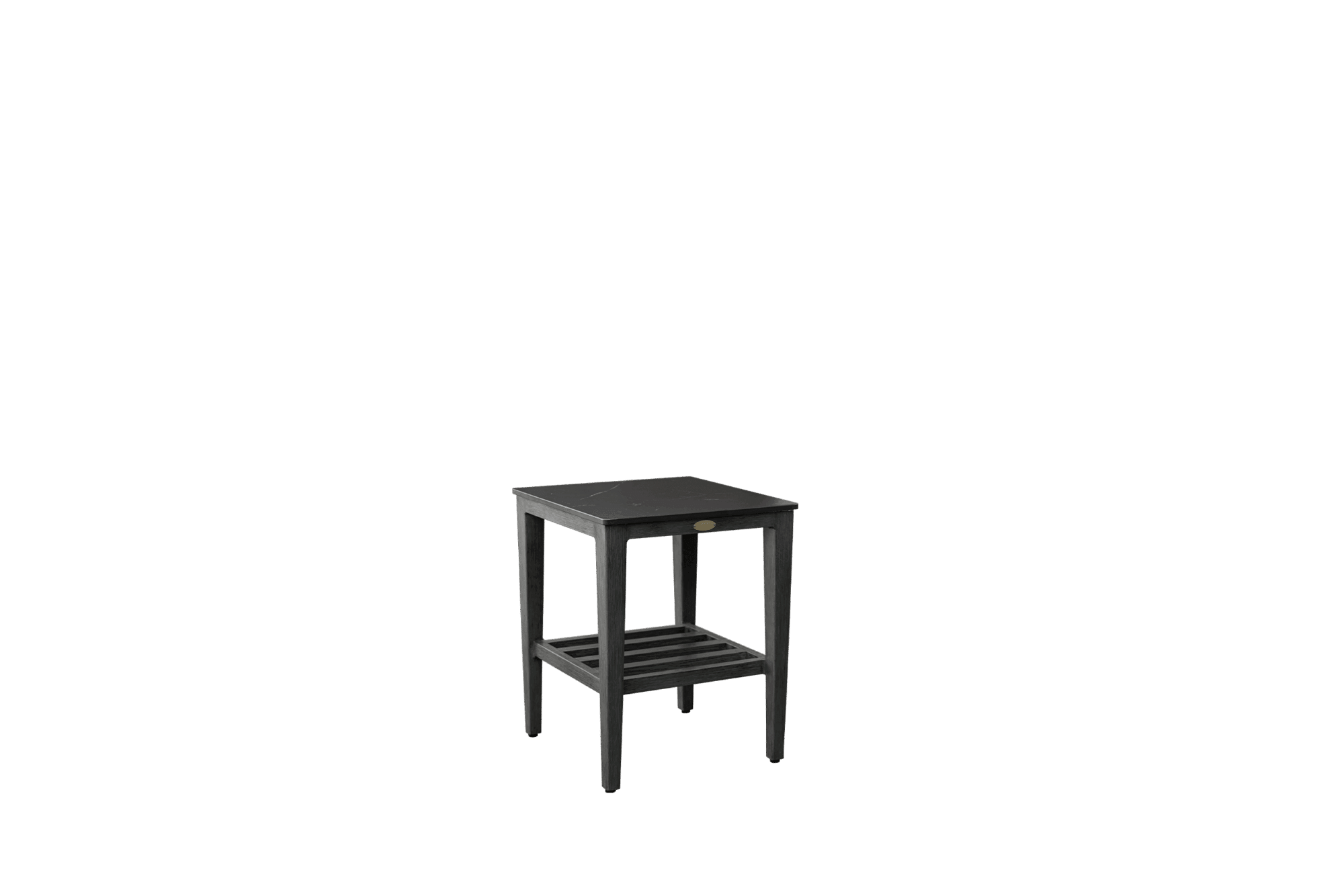 Biltmore 18" Square Sintered Stone Side Table - Pietra Grey/Opal Grey