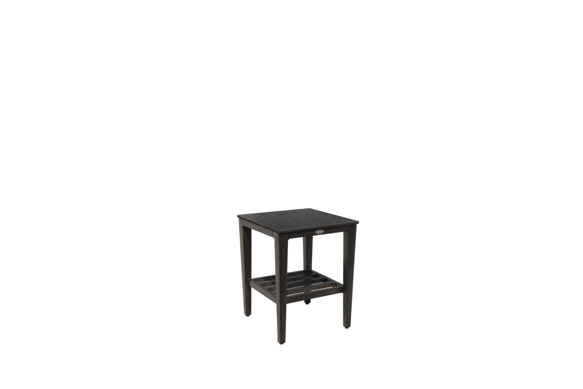 Biltmore 18" Square Sintered Stone Side Table - Walnut/Rusty Umber
