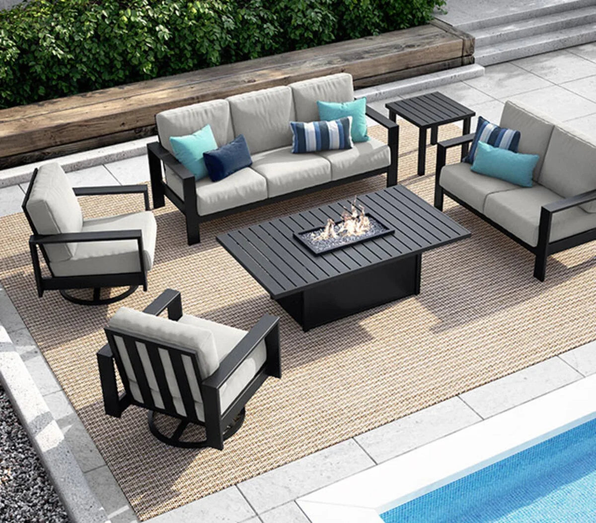 Blair Cushion Aluminum Left Arm Loveseat Section 8442L