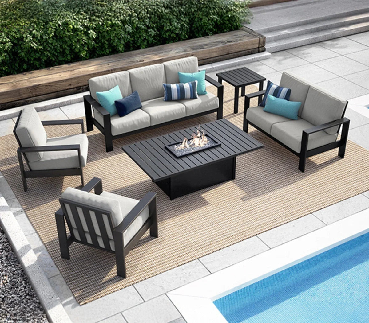 Blair Cushion Aluminum Right Arm Sofa Section 8443R