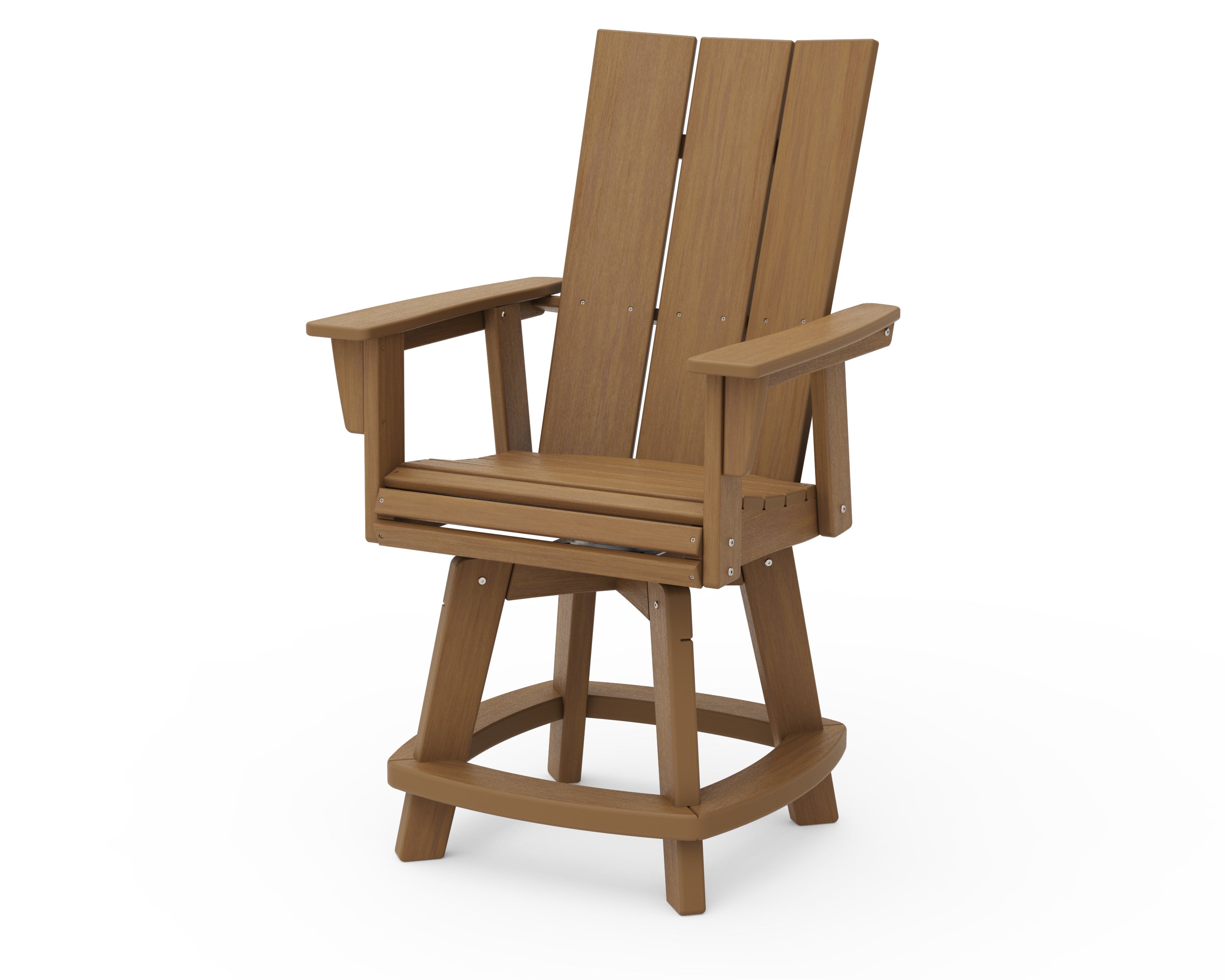 Modern Curveback Adirondack Swivel Counter Arm Chair