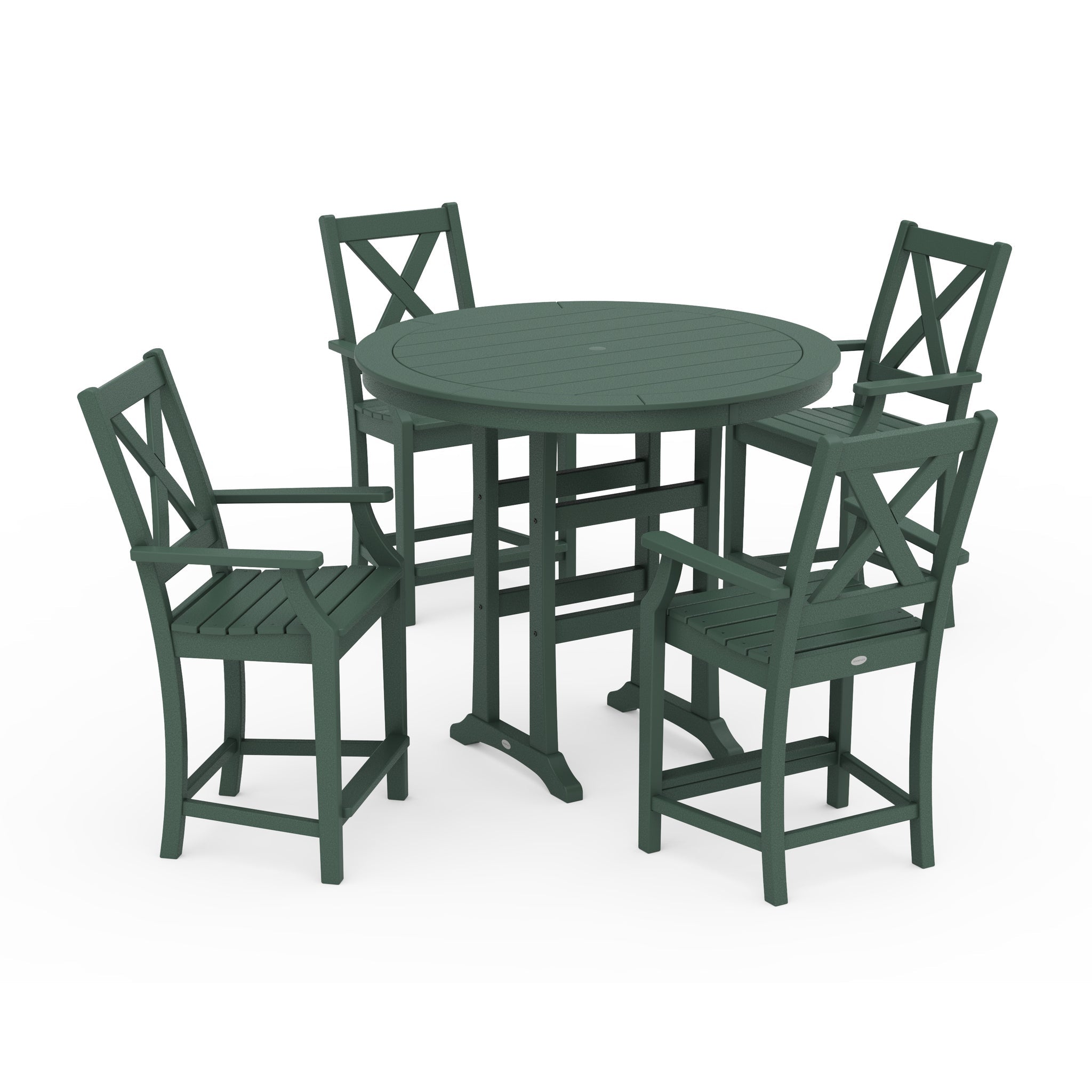 Braxton 5-Piece Nautical Trestle Arm Chair Counter Set 2