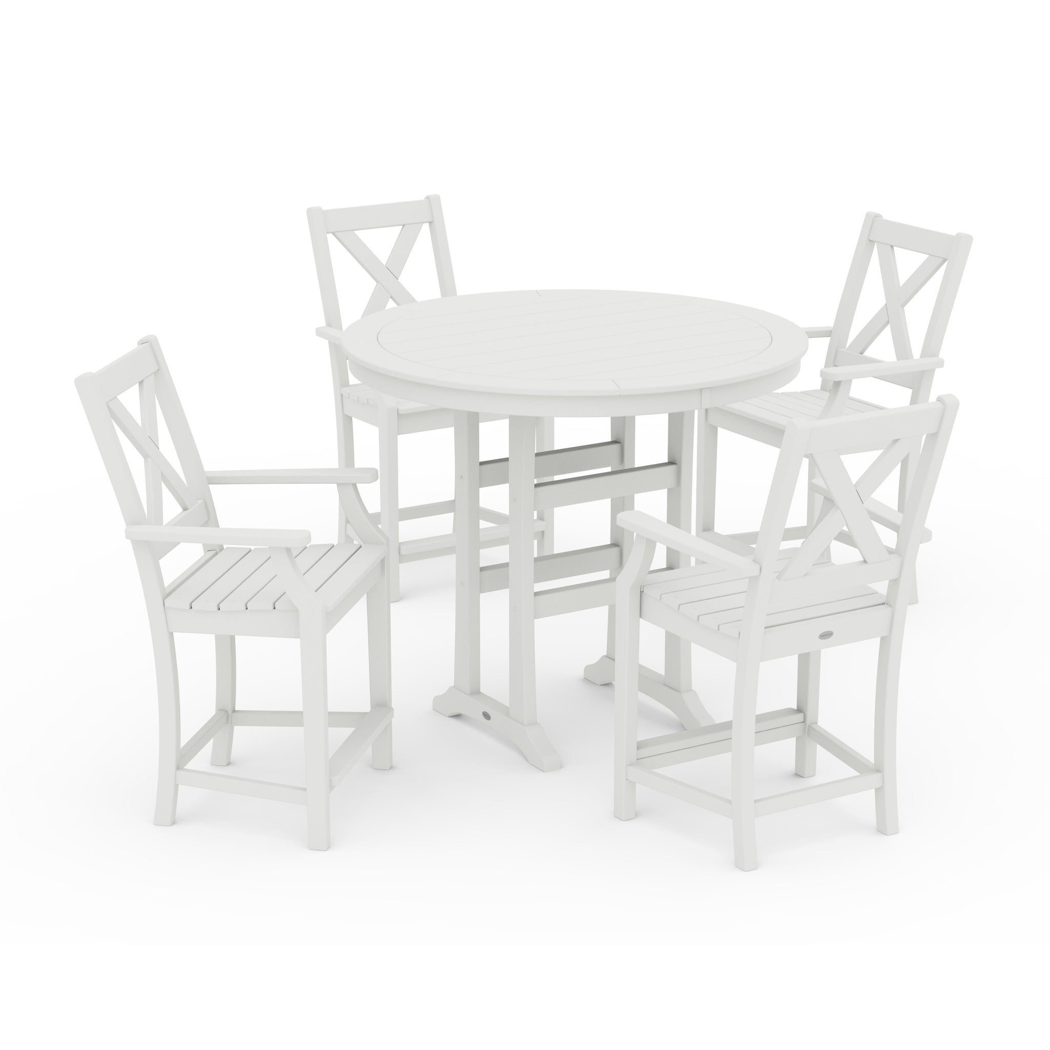 Braxton 5-Piece Nautical Trestle Arm Chair Counter Set 9