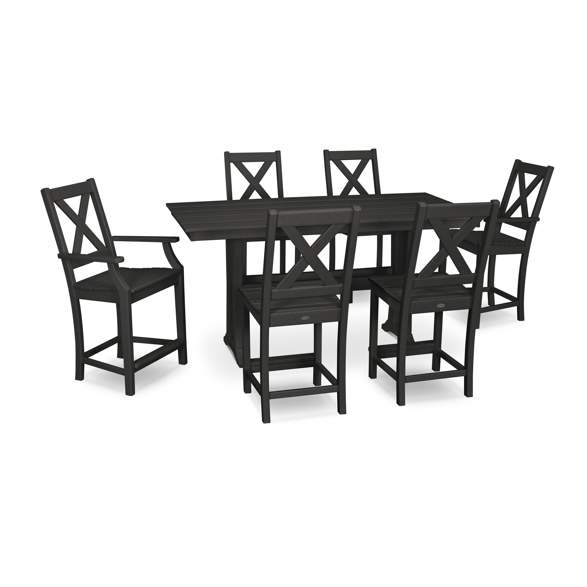 Braxton 7-Piece Farmhouse Trestle Counter Set