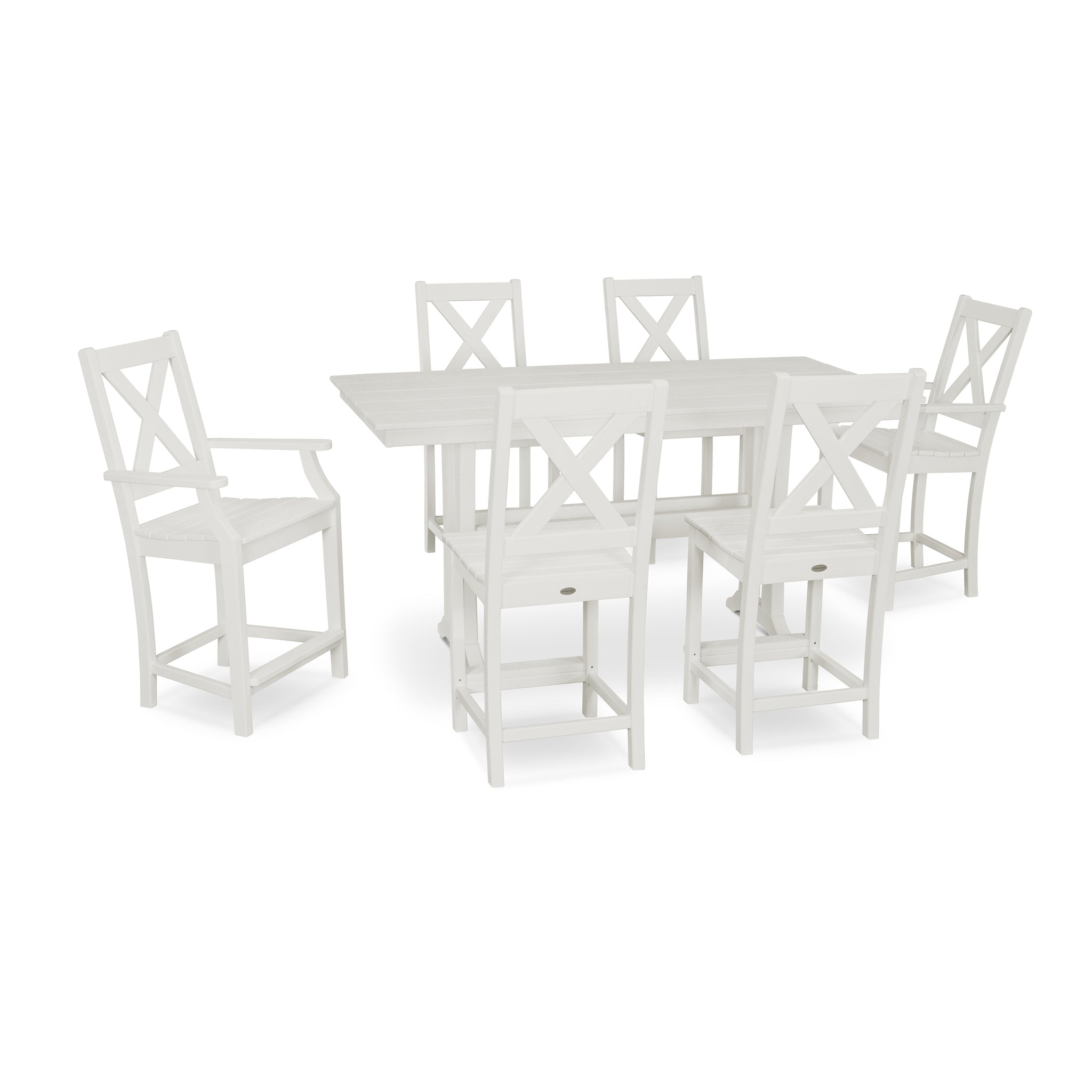 Braxton 7-Piece Farmhouse Trestle Counter Set 6