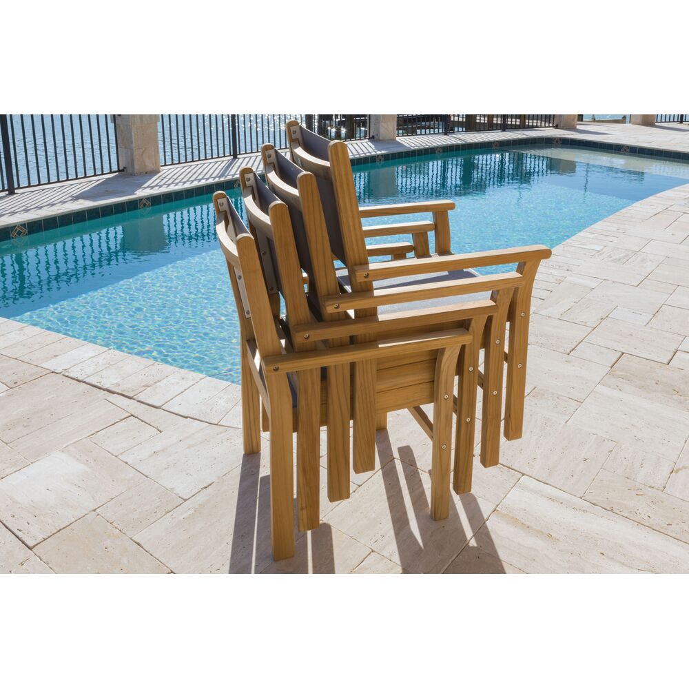 Royal Teak Captiva Stackable Sling Dining Arm Chair