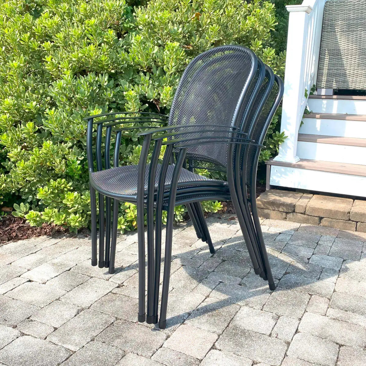 Caredo Wrought Iron Stackable Arm Chair