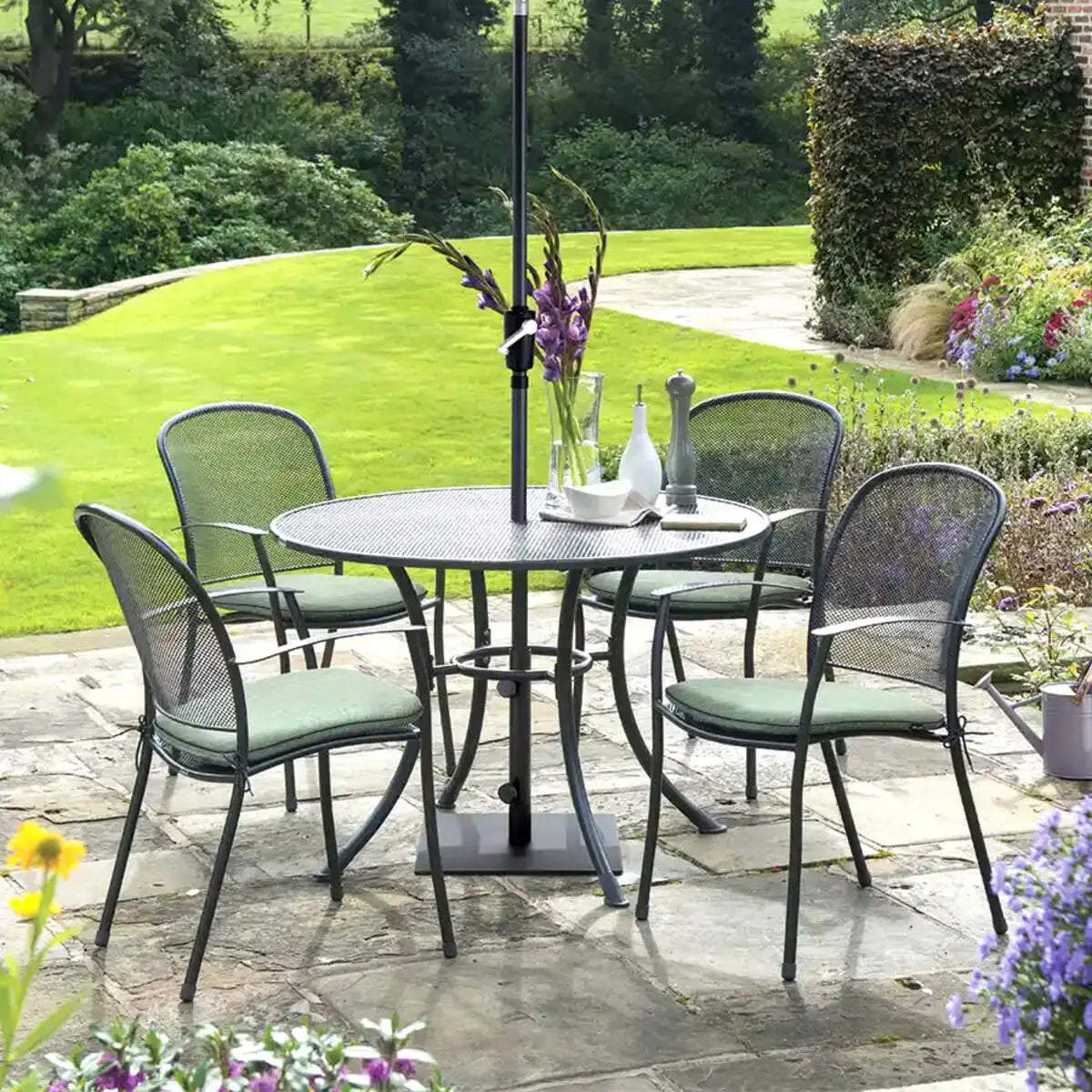 Caredo Wrought Iron Stackable Arm Chair
