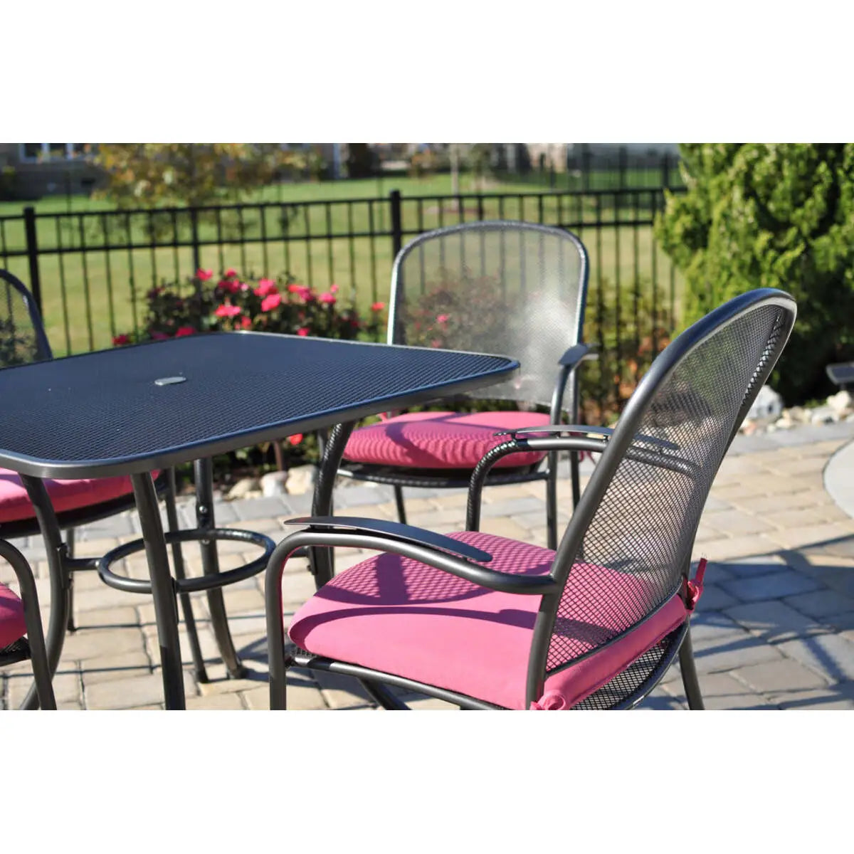 Carlo Wrought Iron Stackable Arm Chair