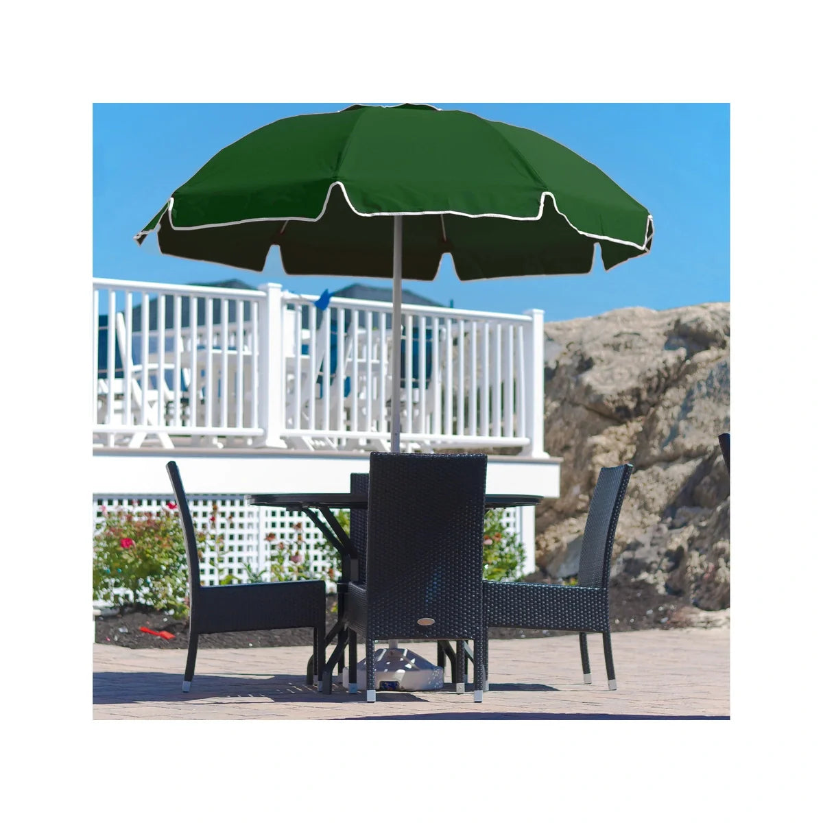 Catalina Aluminum 7.5' Manual Lift Patio Umbrella w/ Fiberglass Ribs 11