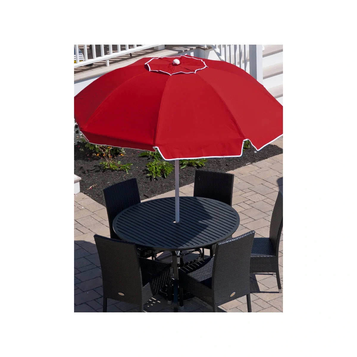 Catalina Aluminum 7.5' Manual Lift Patio Umbrella w/ Fiberglass Ribs 4