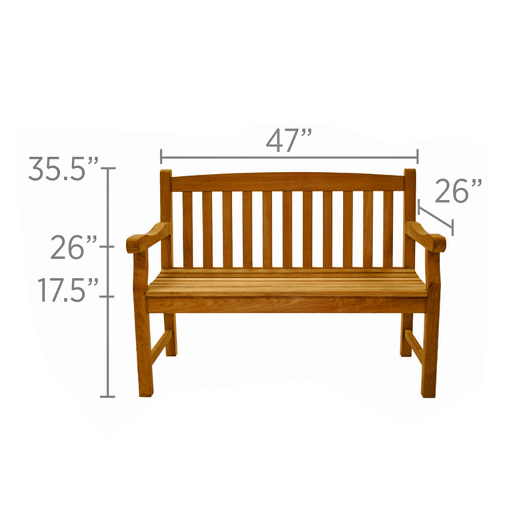 Royal Teak Classic Two-Seater Bench