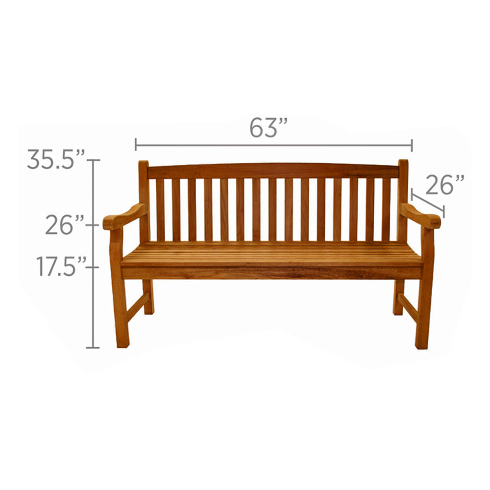 Royal Teak Classic Three-Seater Bench