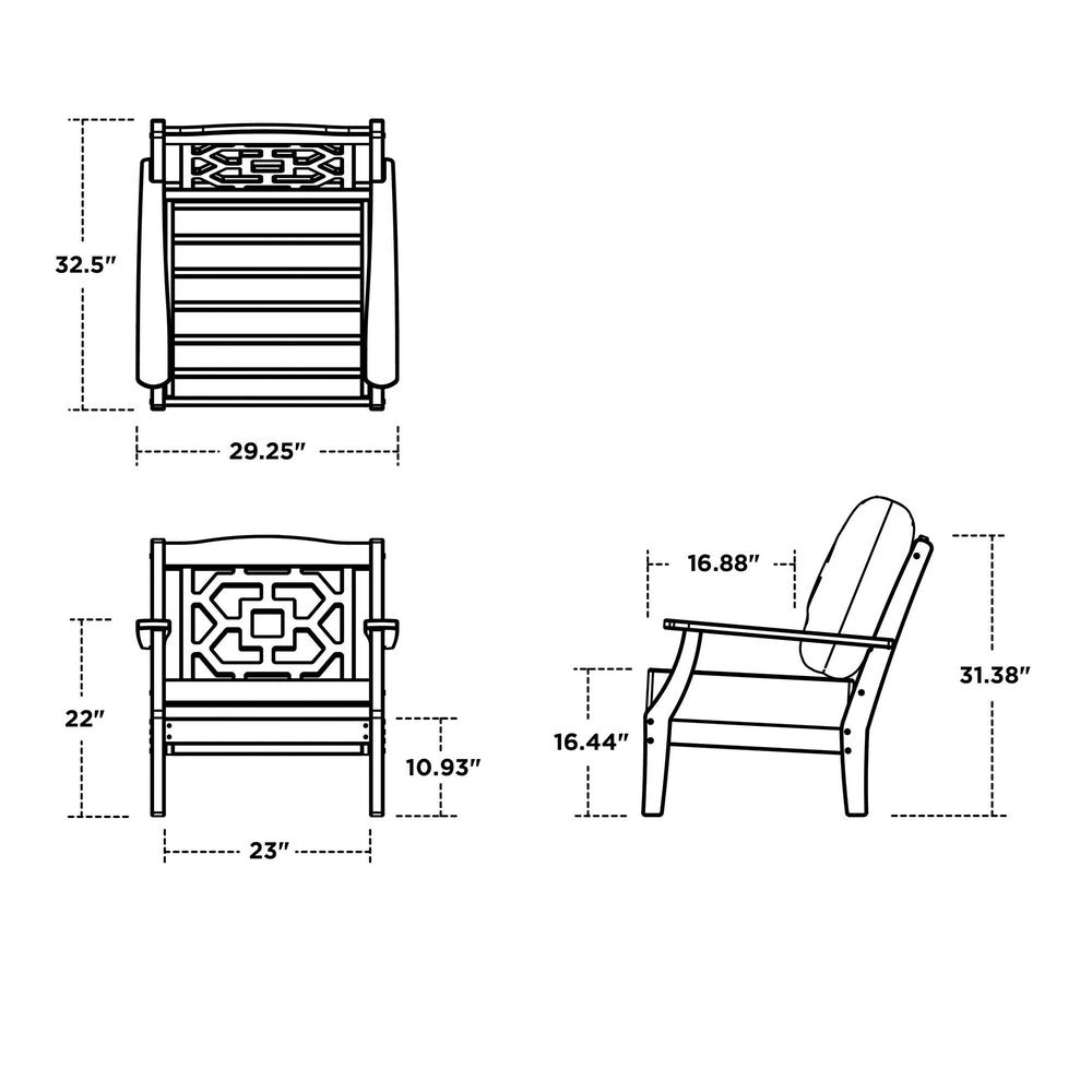Chinoiserie Deep Seating Club Chair 8