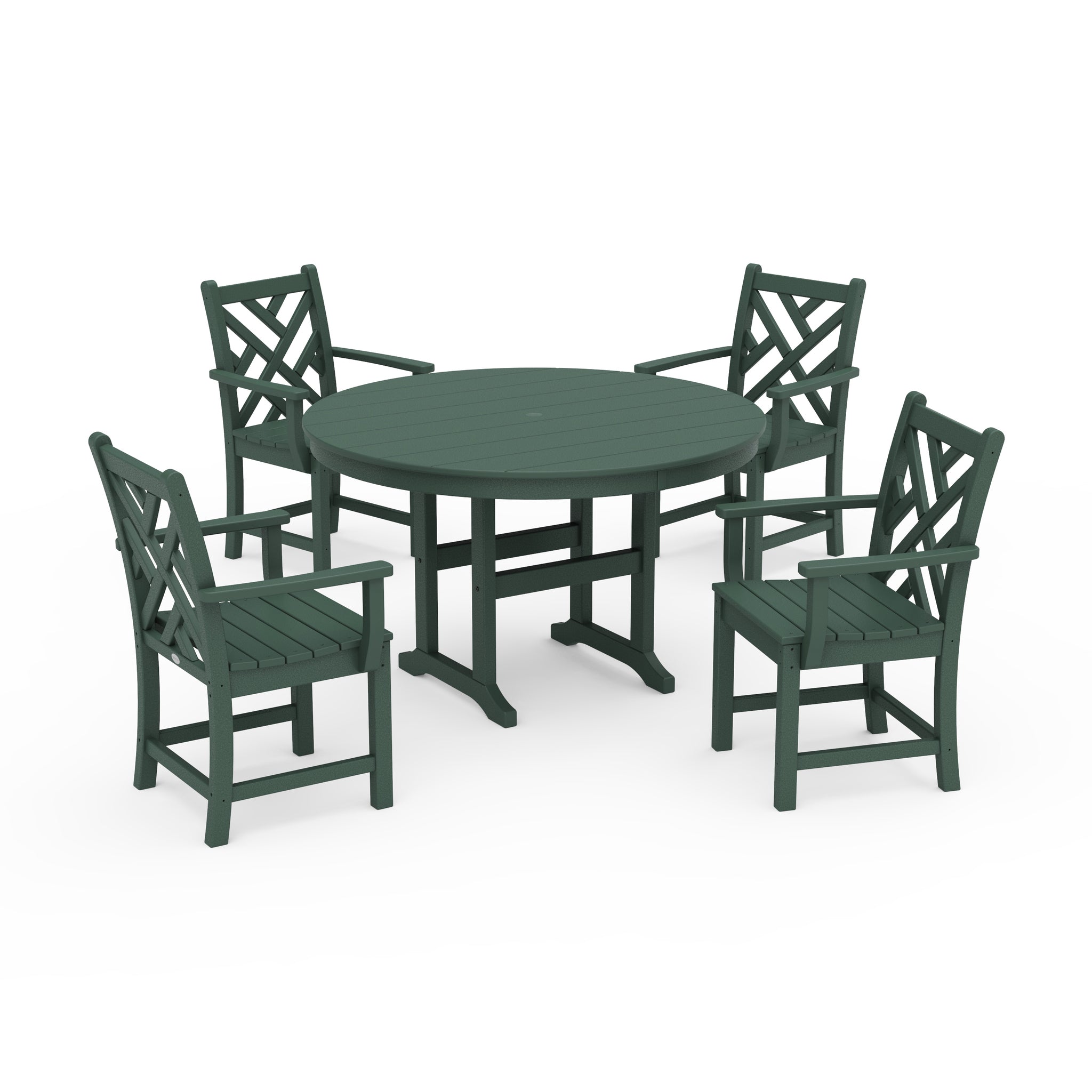 Chippendale 5-Piece Round Farmhouse Dining Set 2