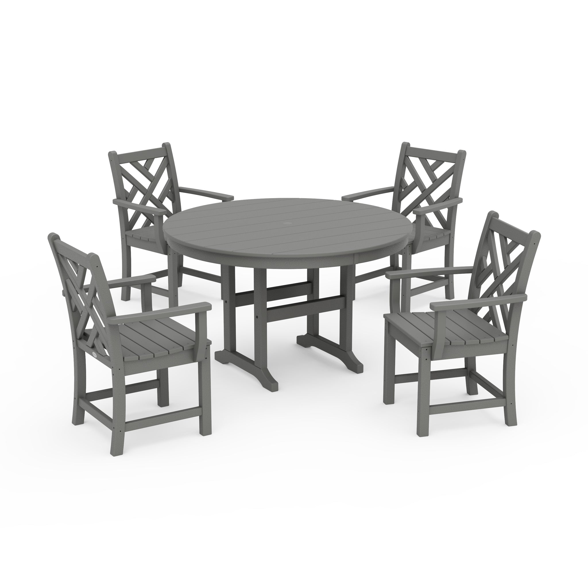 Chippendale 5-Piece Round Farmhouse Dining Set 1