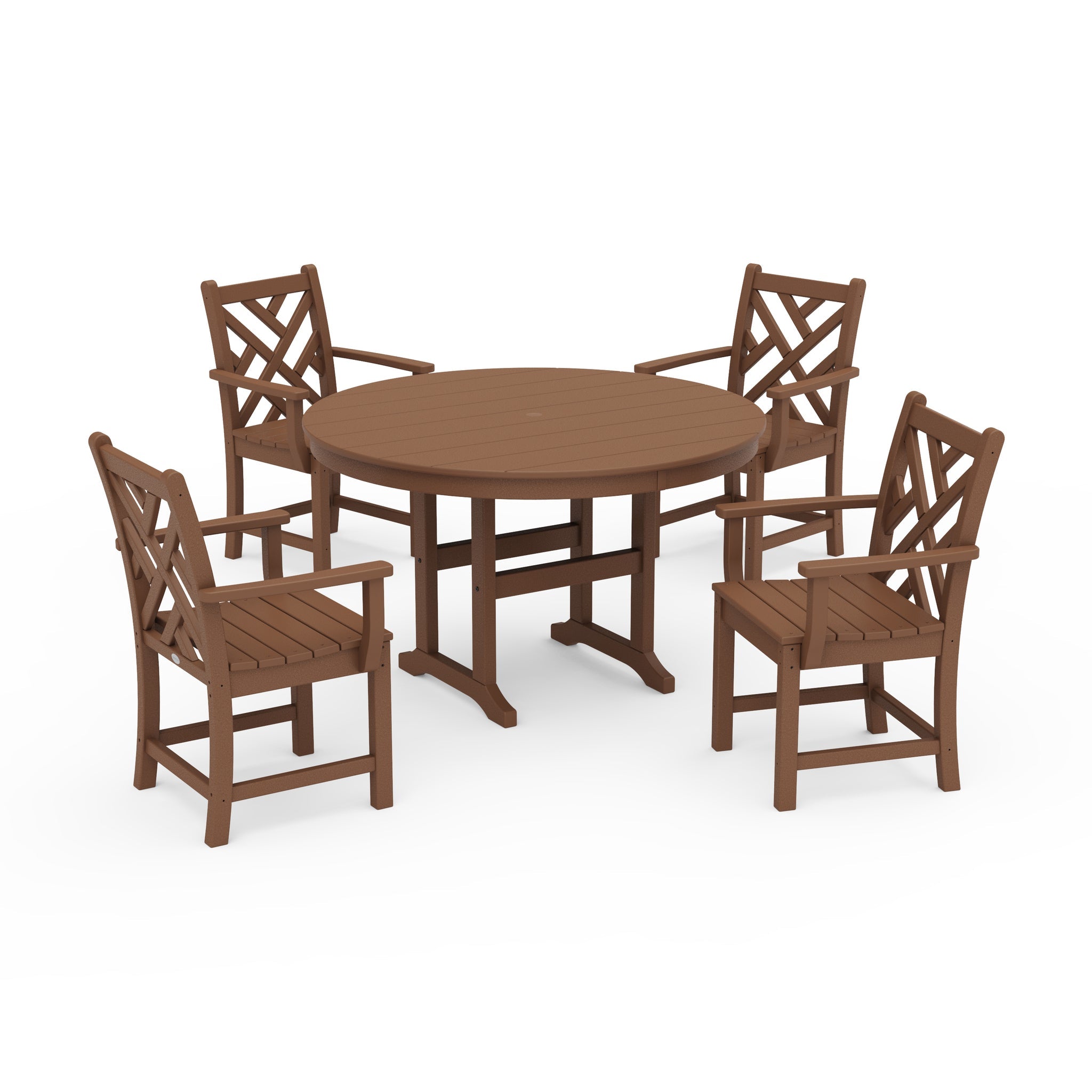 Chippendale 5-Piece Round Farmhouse Dining Set 4