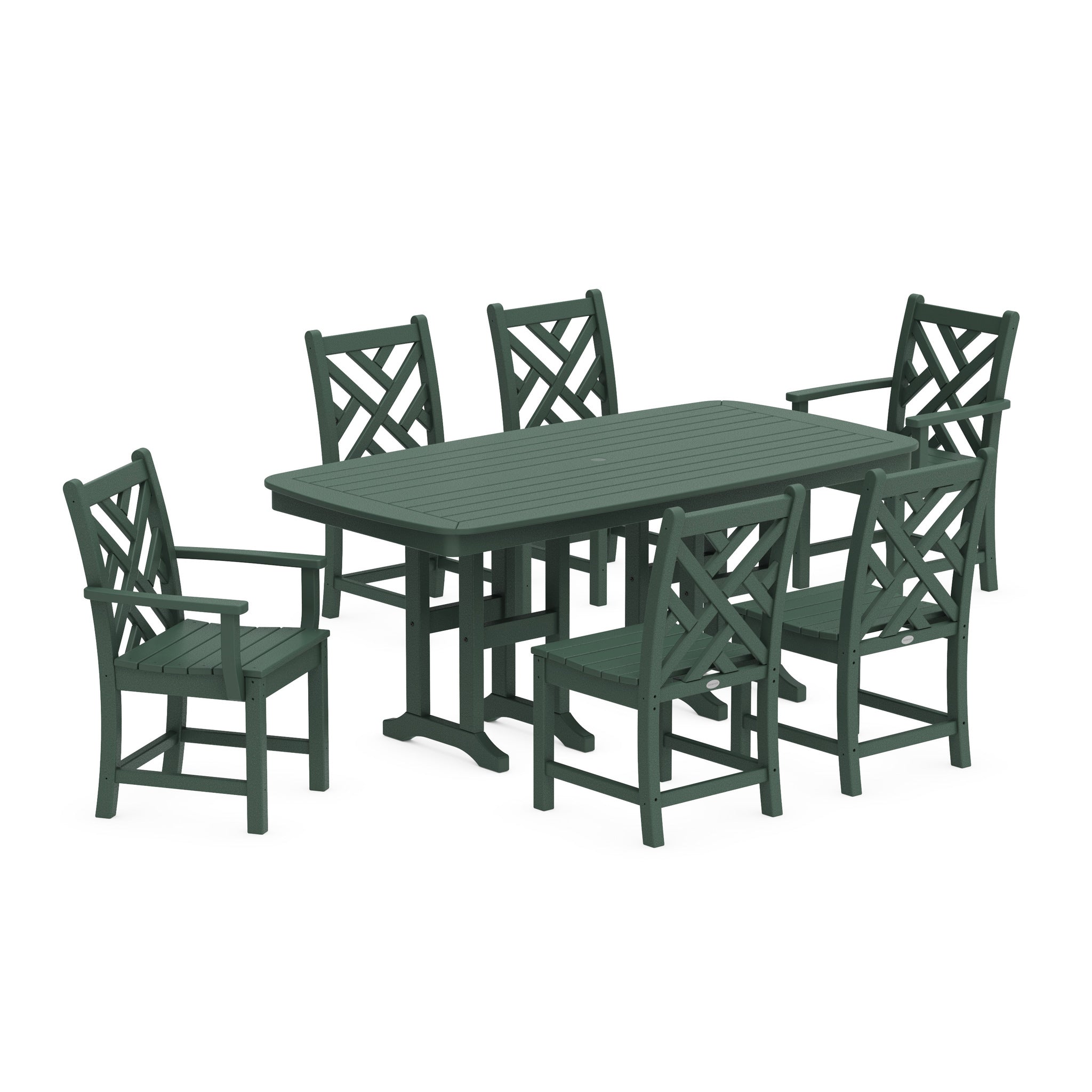 Chippendale 7-Piece Dining Set-PWS121-1-GY