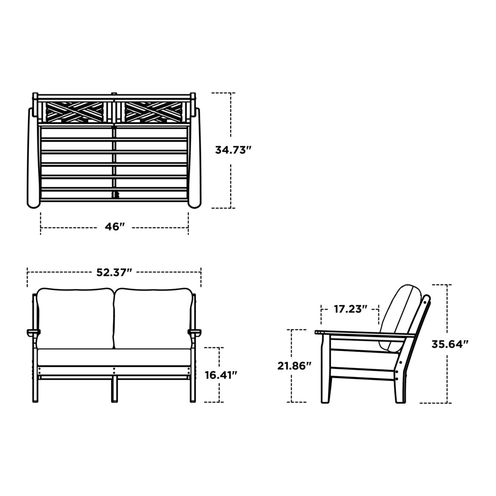 Chippendale Deep Seating Loveseat 4