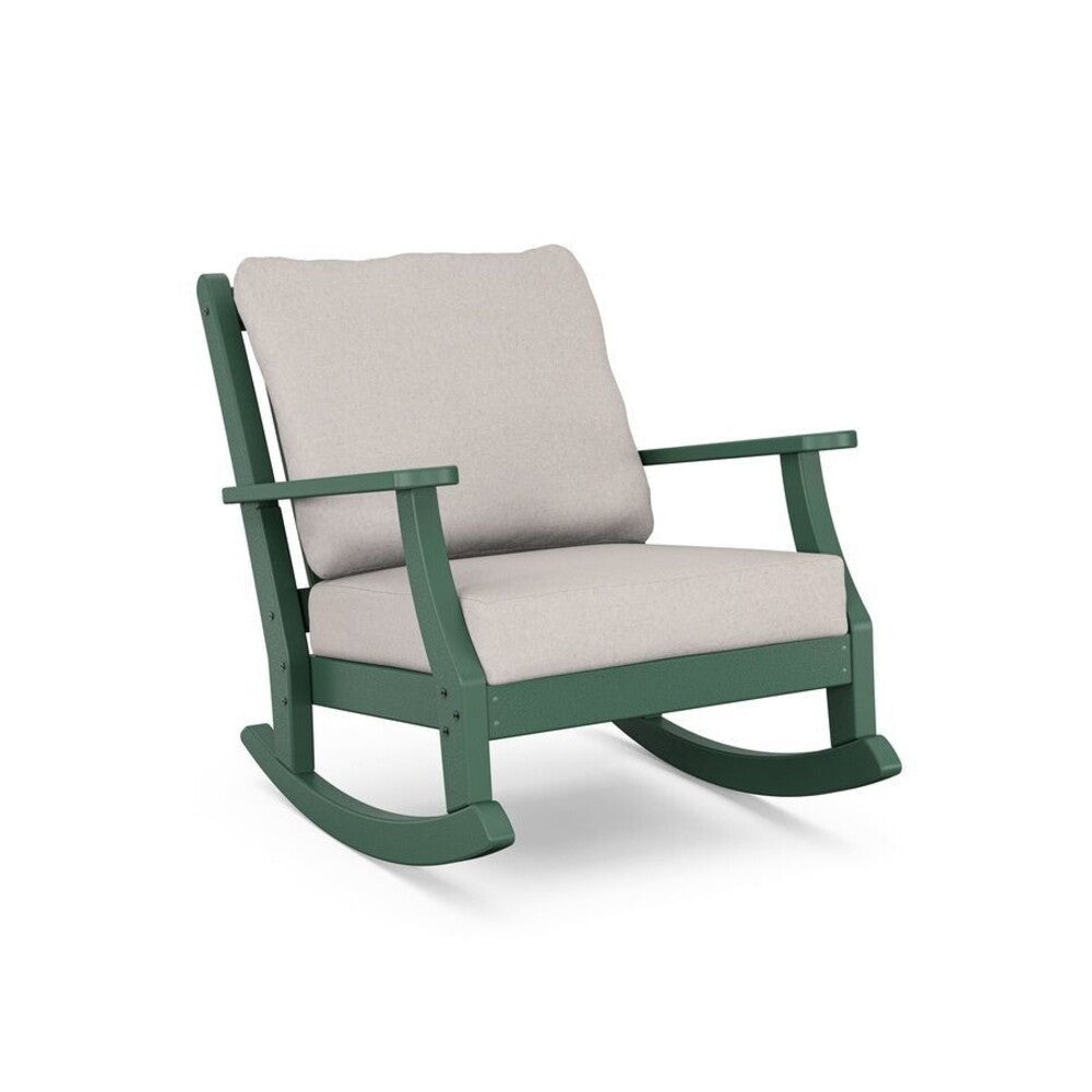 POLYWOOD Country Living Wovendale Cushioned Rocking Club Chair