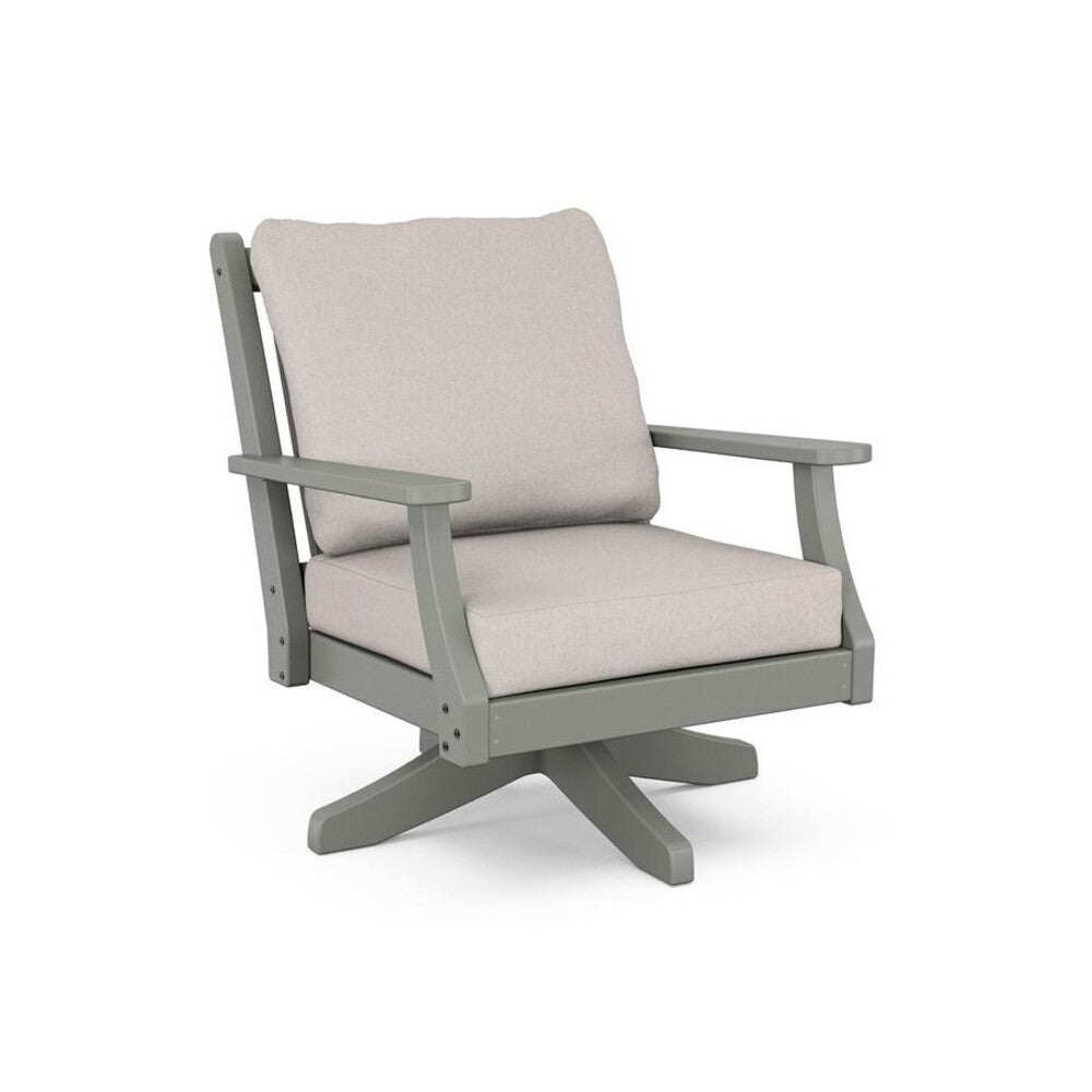 POLYWOOD Country Living Wovendale Cushioned Swivel Club Chair