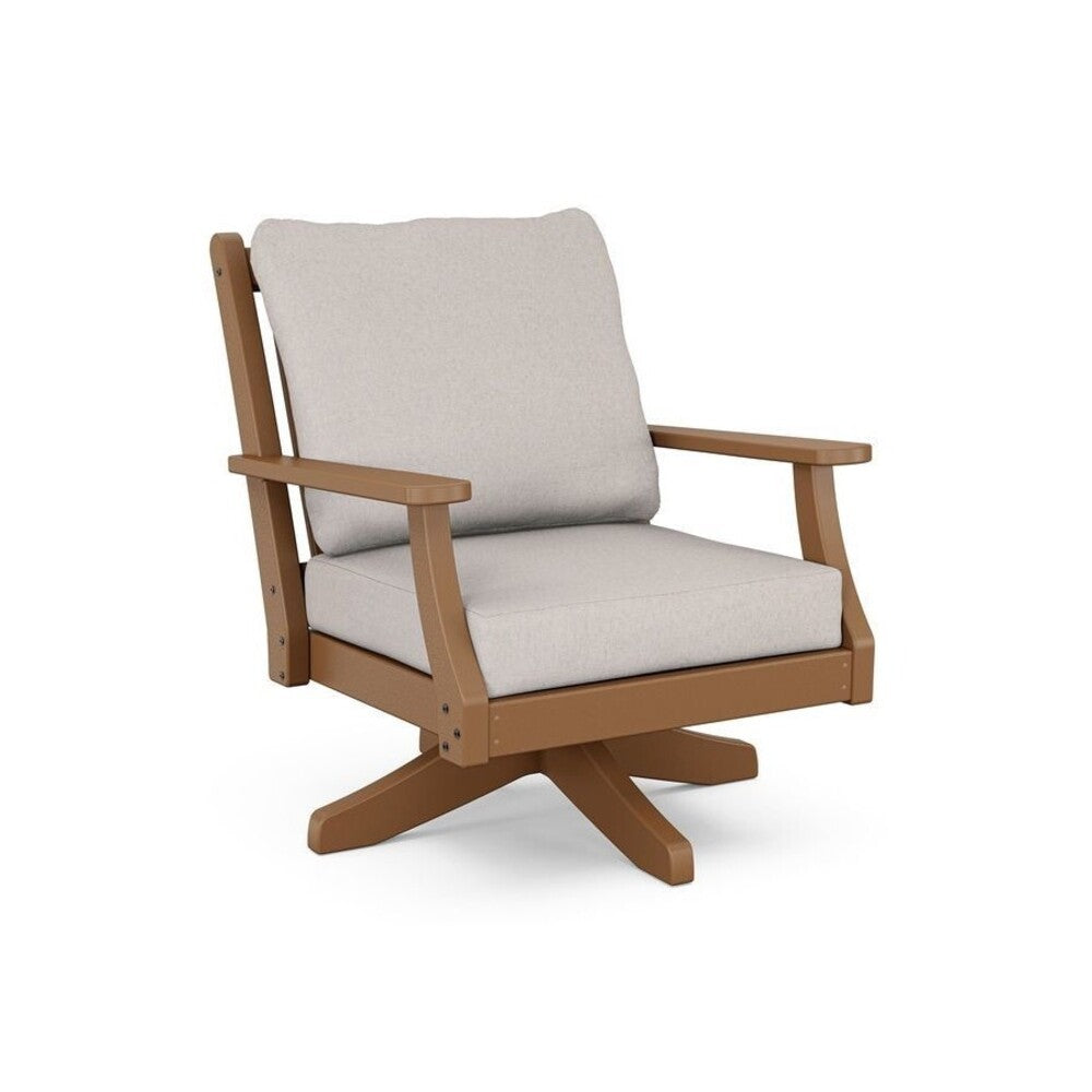 POLYWOOD Country Living Wovendale Cushioned Swivel Club Chair