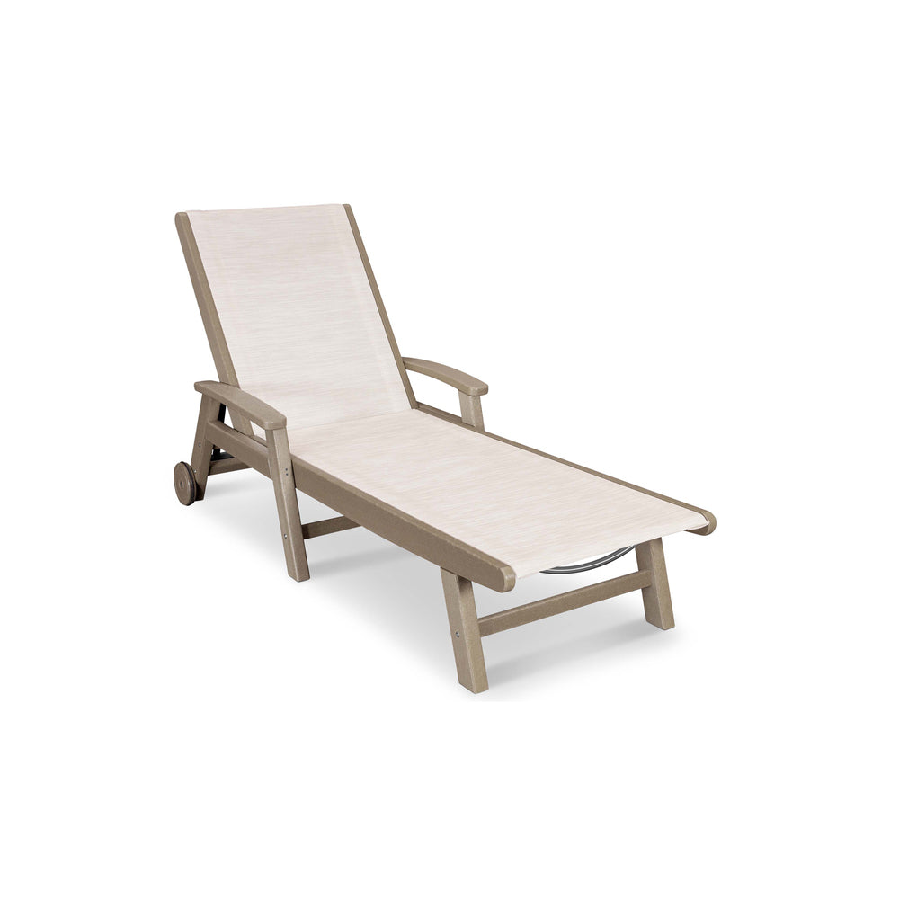 Coastal Sling Chaise with Wheels 1