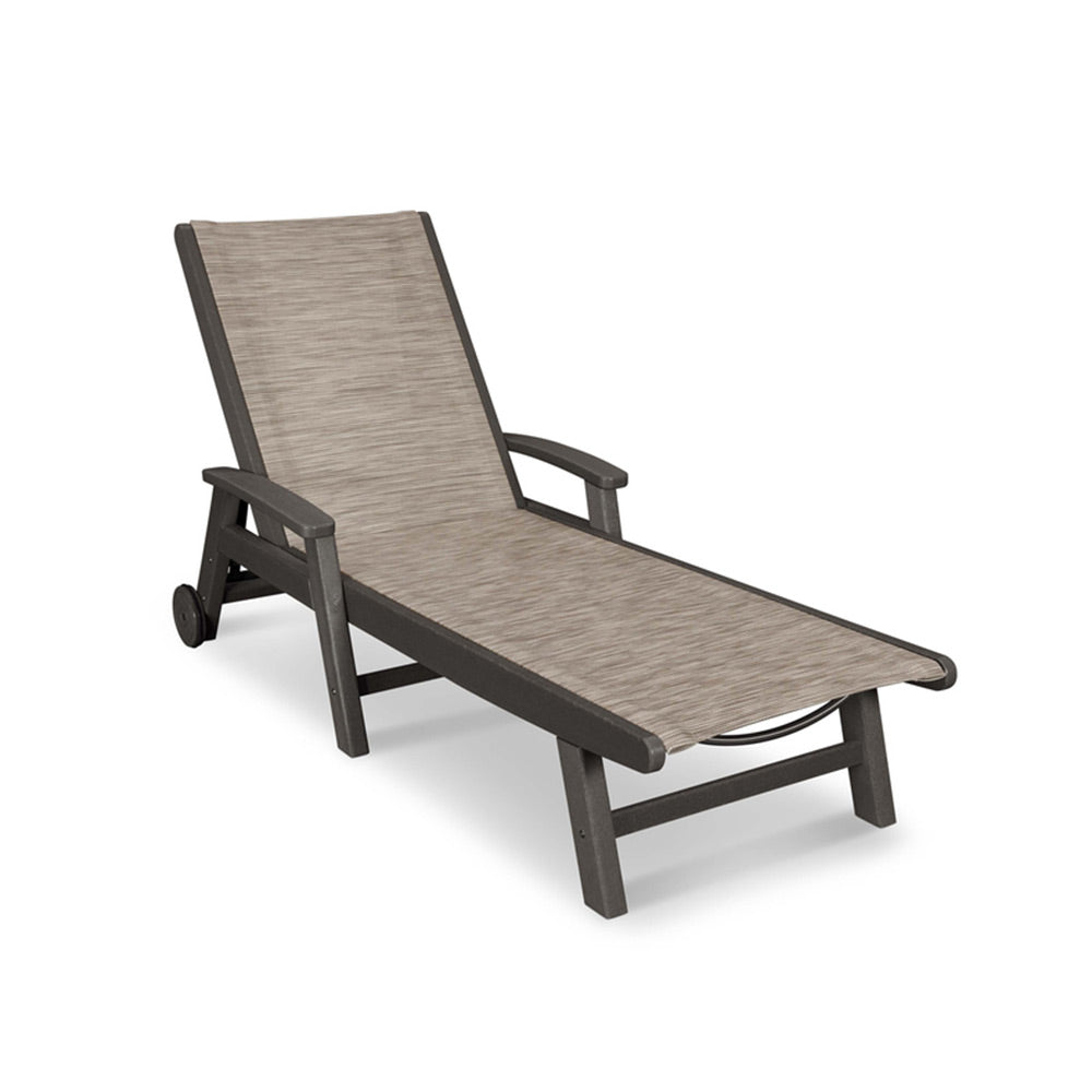 Coastal Sling Chaise with Wheels 7