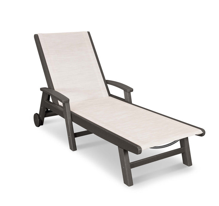 Coastal Sling Chaise with Wheels 8