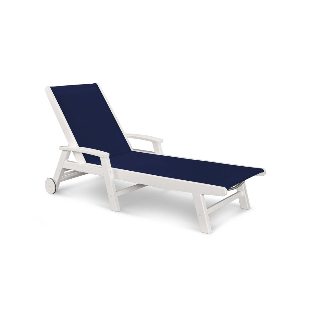 Coastal Sling Chaise with Wheels