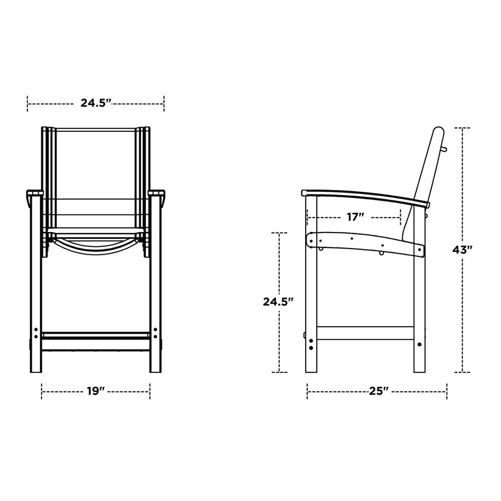 Coastal Sling Counter Chair 13