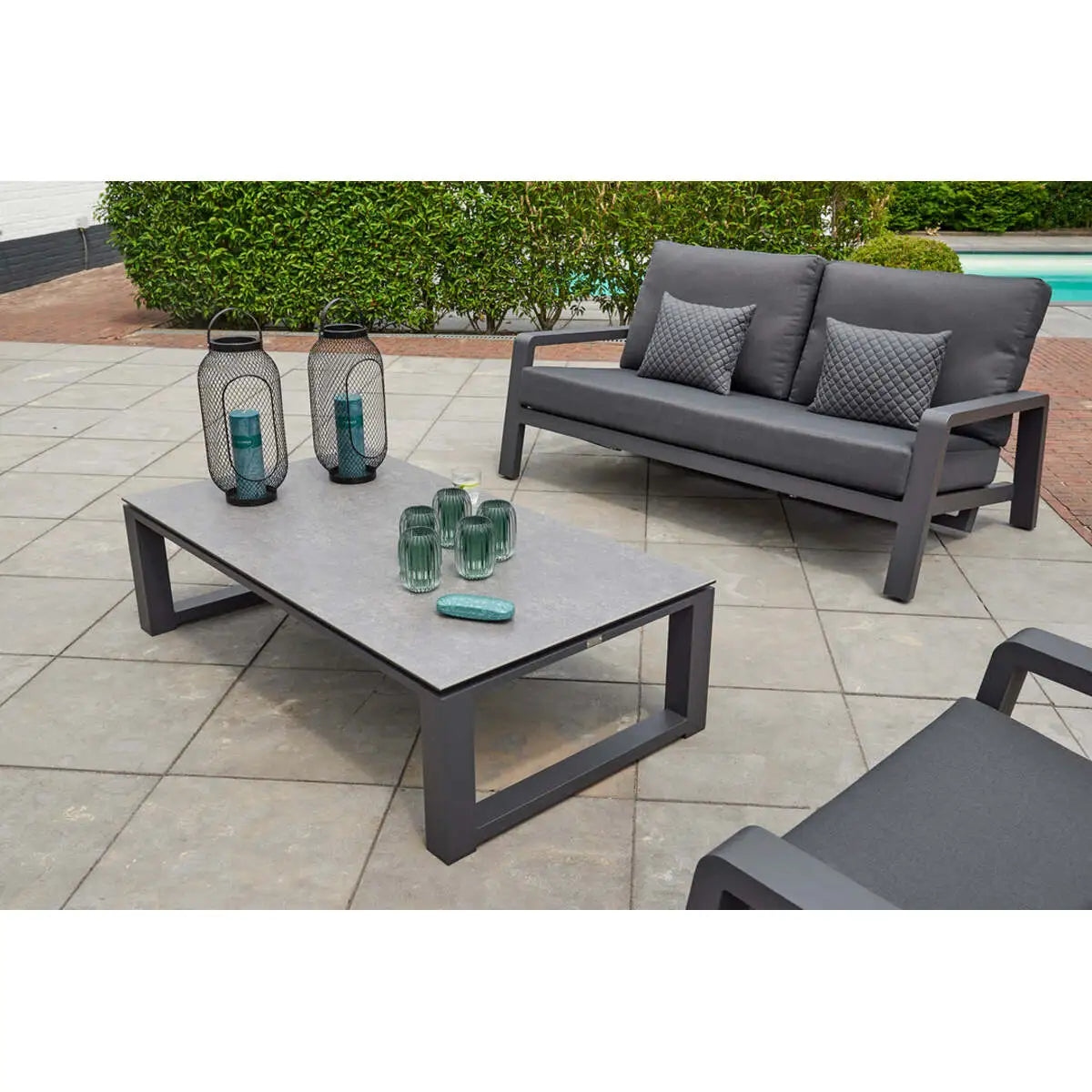 Primavera Coffee Table - Aluminum Frame With Ceramic Top
