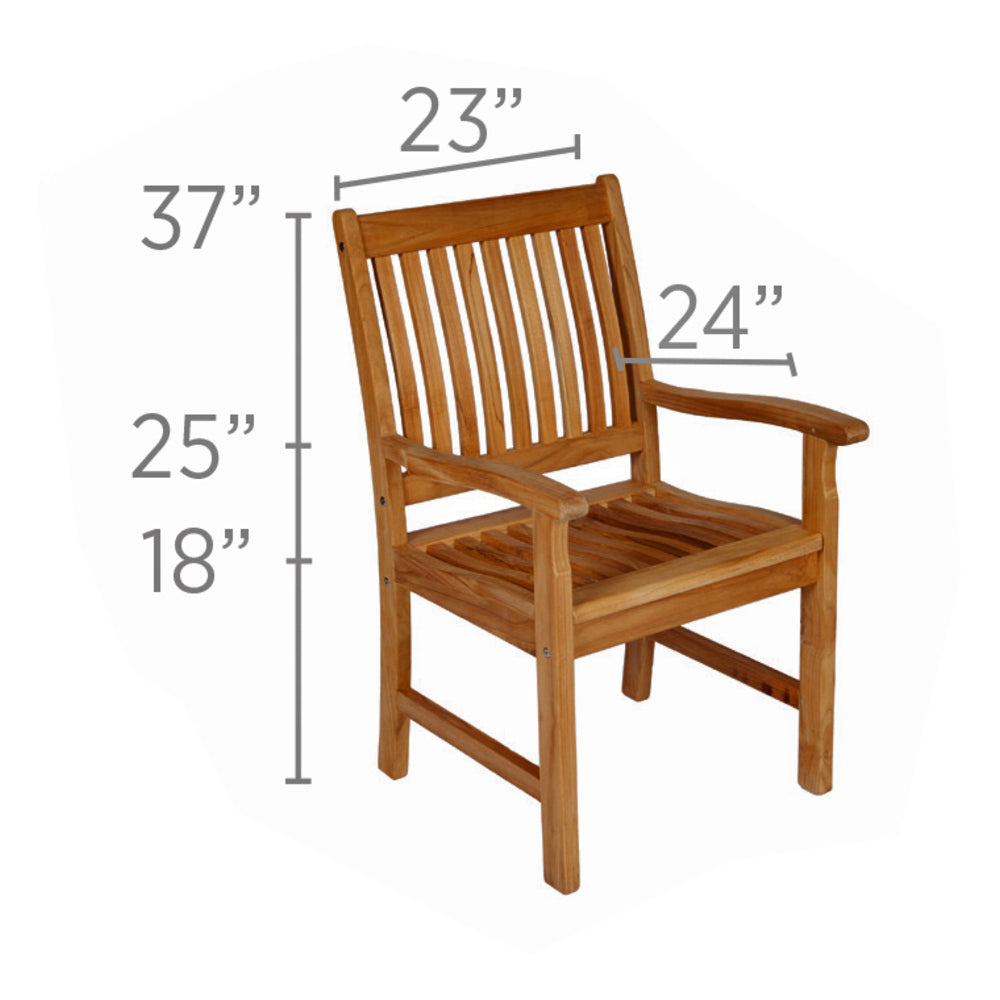 Royal Teak Compass Teak Dining Arm Chair