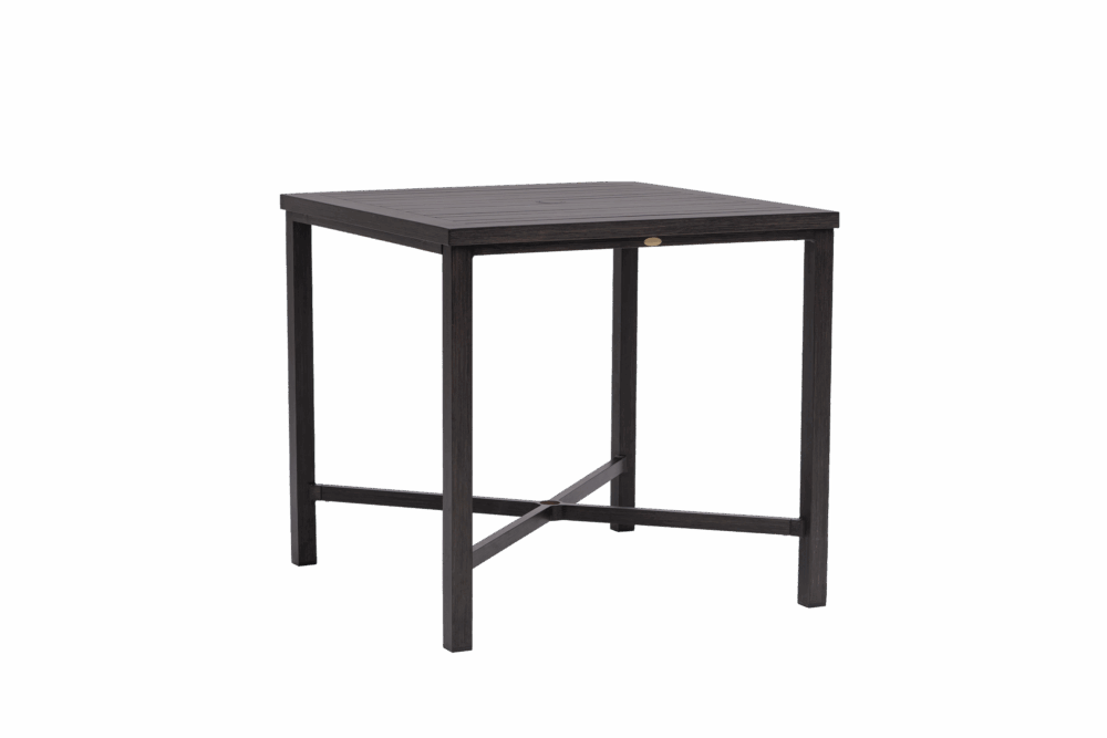 Canbria 39" Square Counter Table with Umbrella Hole - Rusty Umber