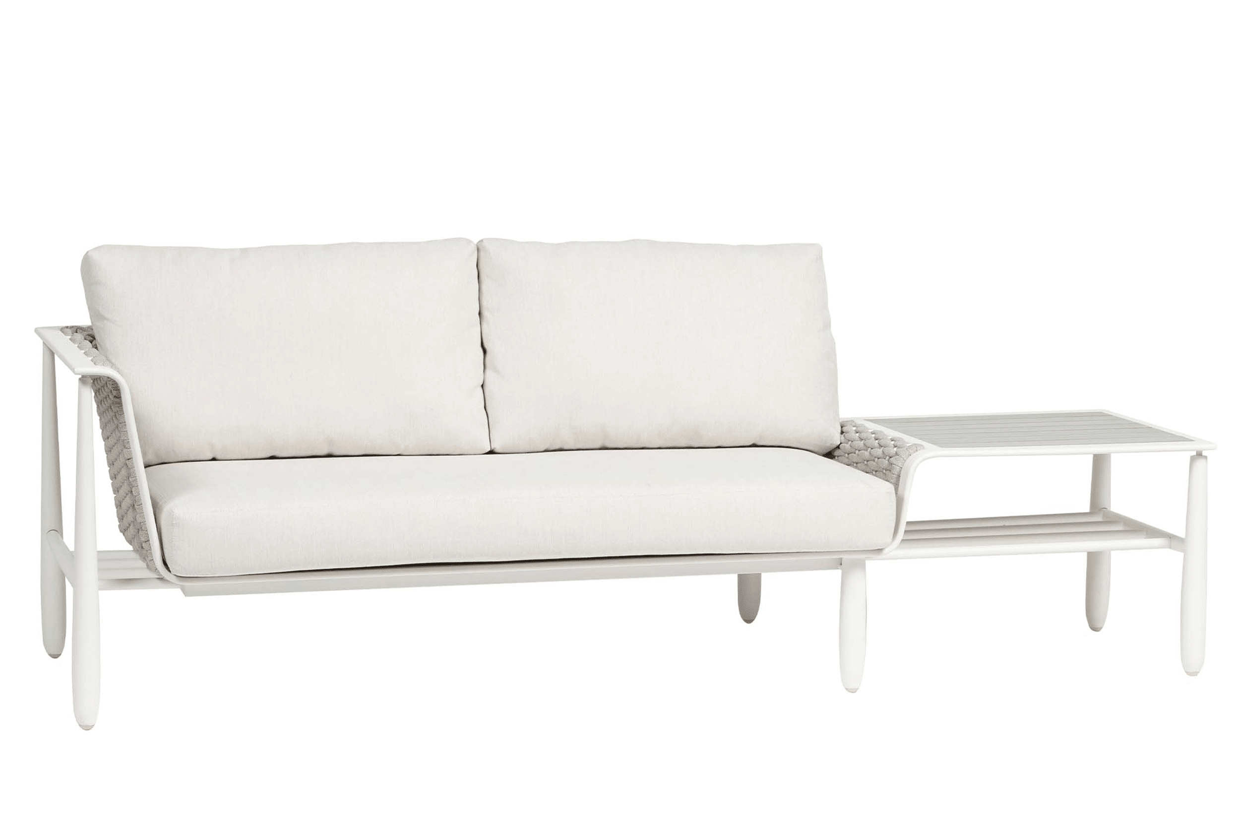Diva Left Arm Loveseat Section - Beige/Snow
