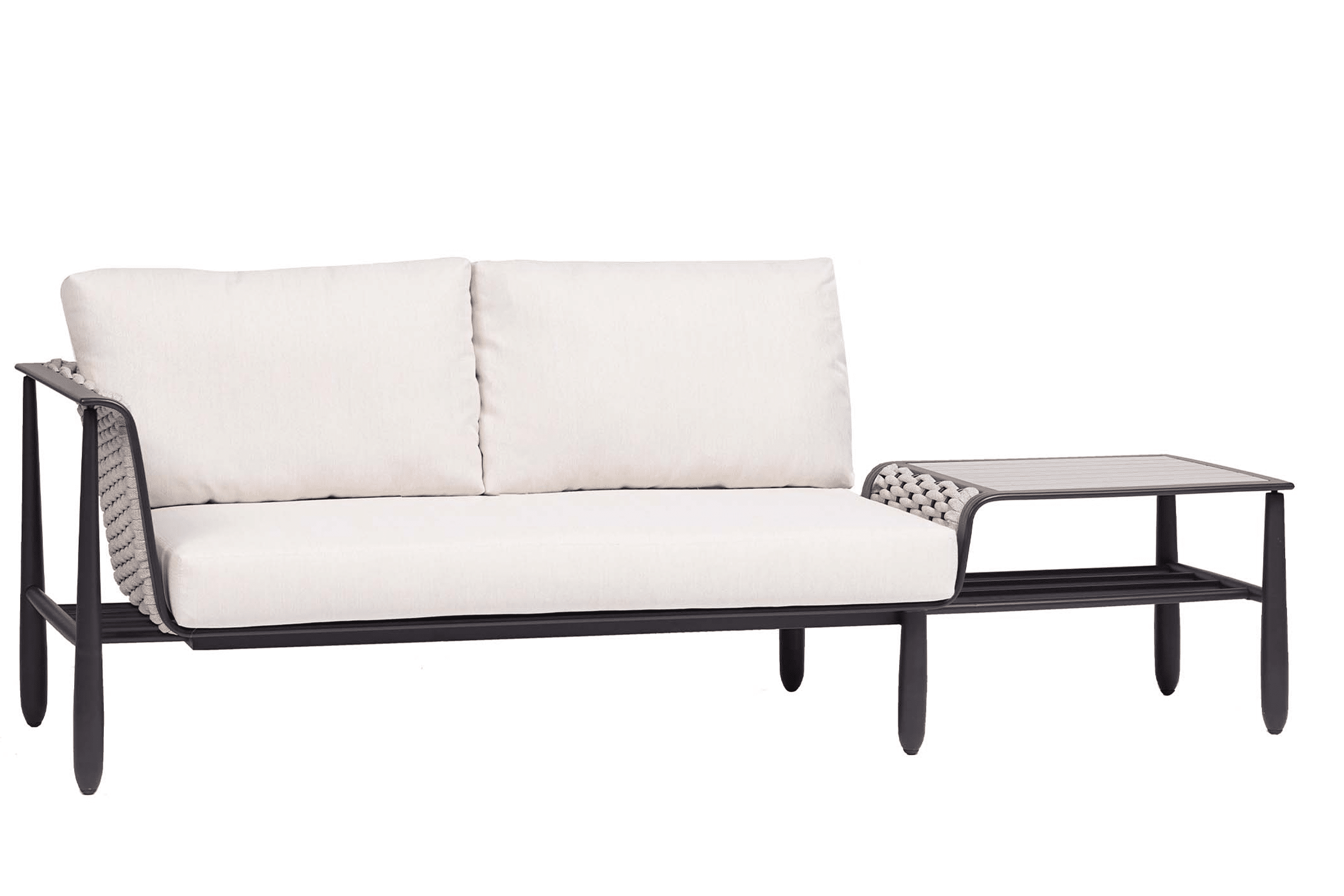 Diva Left Arm Loveseat Section - Beige/Graphite