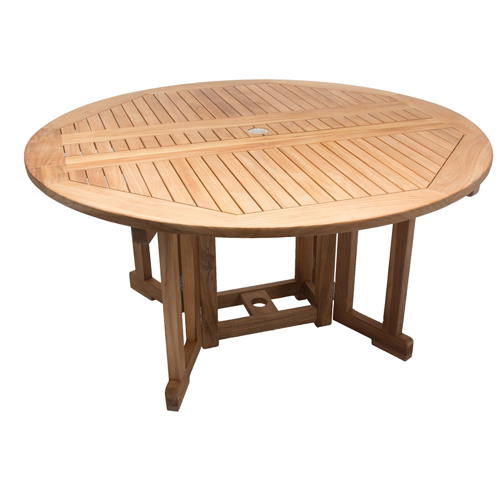 Royal Teak Drop Leaf 72 Round Dining Table