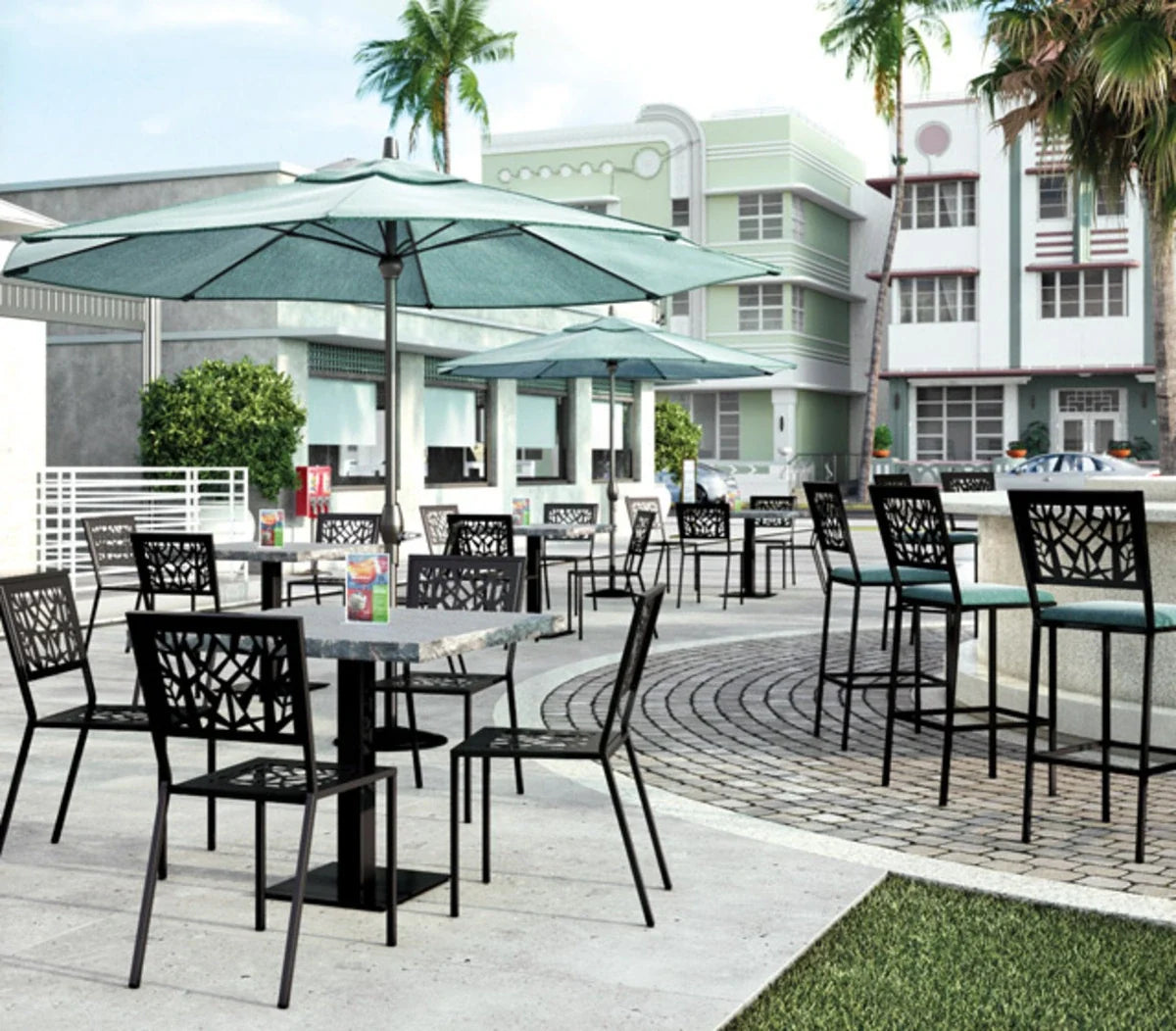 Echo Steel Stackable Cafe Chair 94370 by Homecrest
