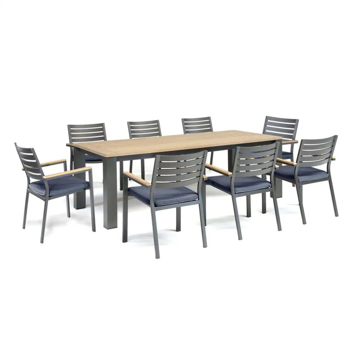 Elba 9-Piece Teak Dining Set, Spectrum Indigo