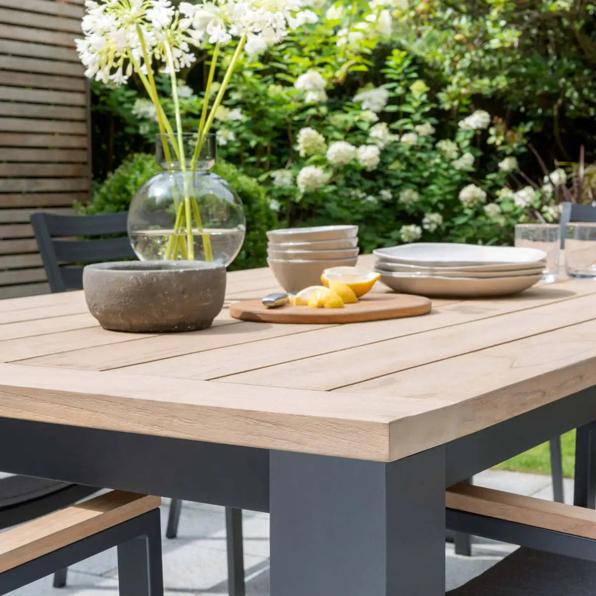 Elba 9-Piece Teak Dining Set, Spectrum Indigo