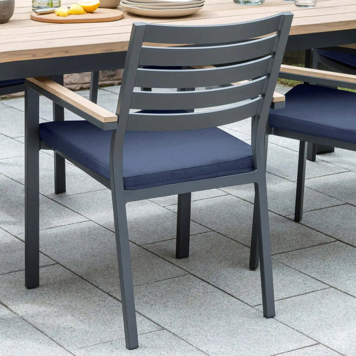 Elba 9-Piece Teak Dining Set, Spectrum Indigo