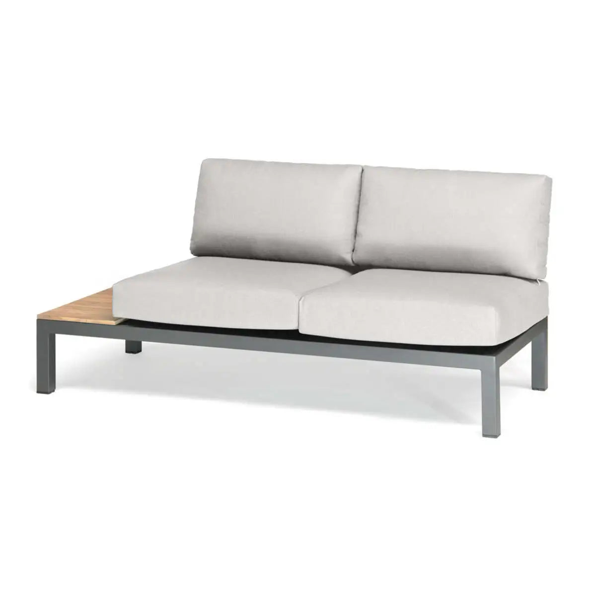 Elba Aluminum 4-Piece Corner Set With Teak Accents