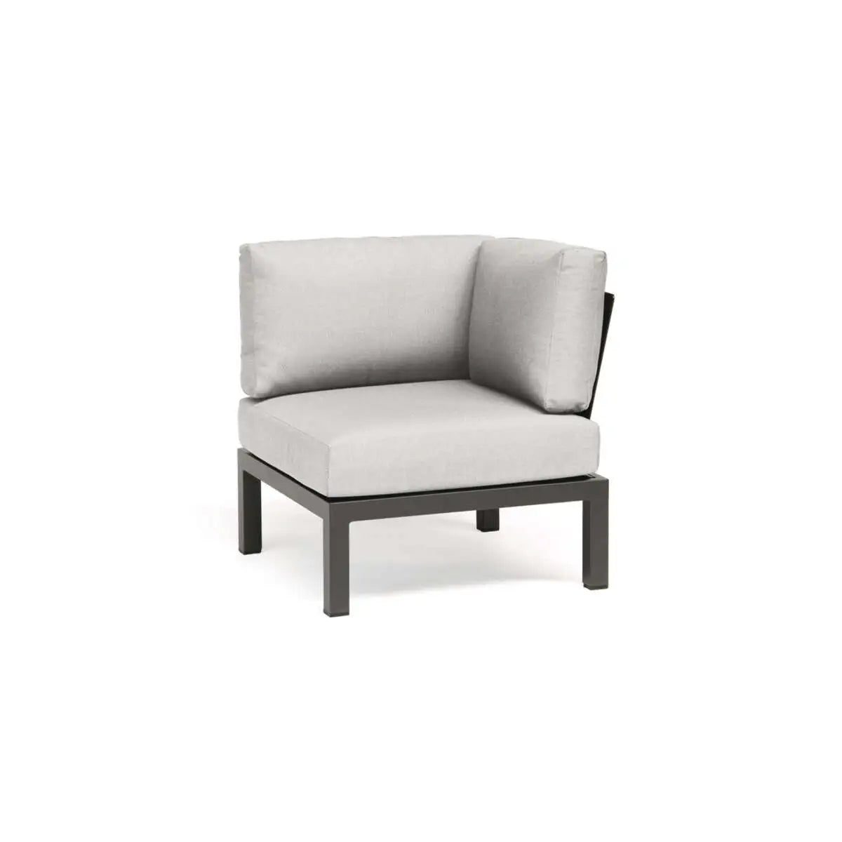 Elba Aluminum 4-Piece Corner Set With Teak Accents