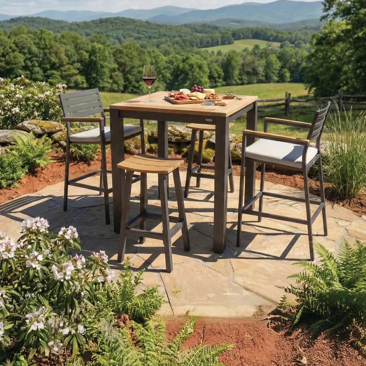Elba Aluminum Bar Chair With Cushion