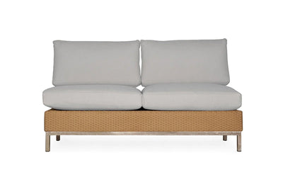 Lloyd Flanders Elements Armless Settee with Stainless Steel Back