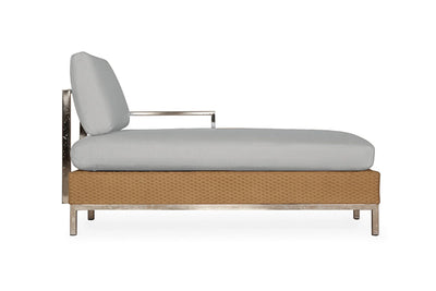Lloyd Flanders Elements Left Arm Chaise with Stainless Steel Arm & Back