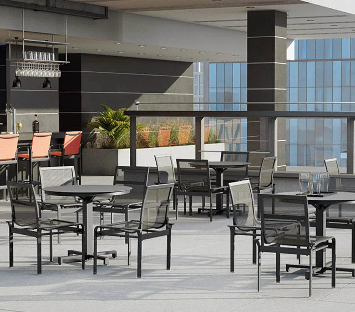 Elevate Mesh Stackable Cafe Chair 5637M by Homecrest