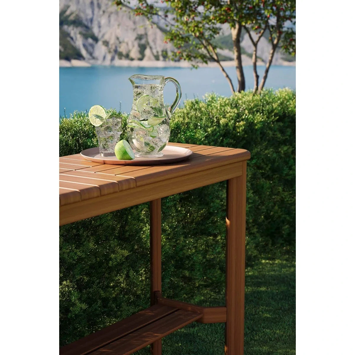 Foundations Ipe 45" x 15" Rectangular Mosaic Console Table