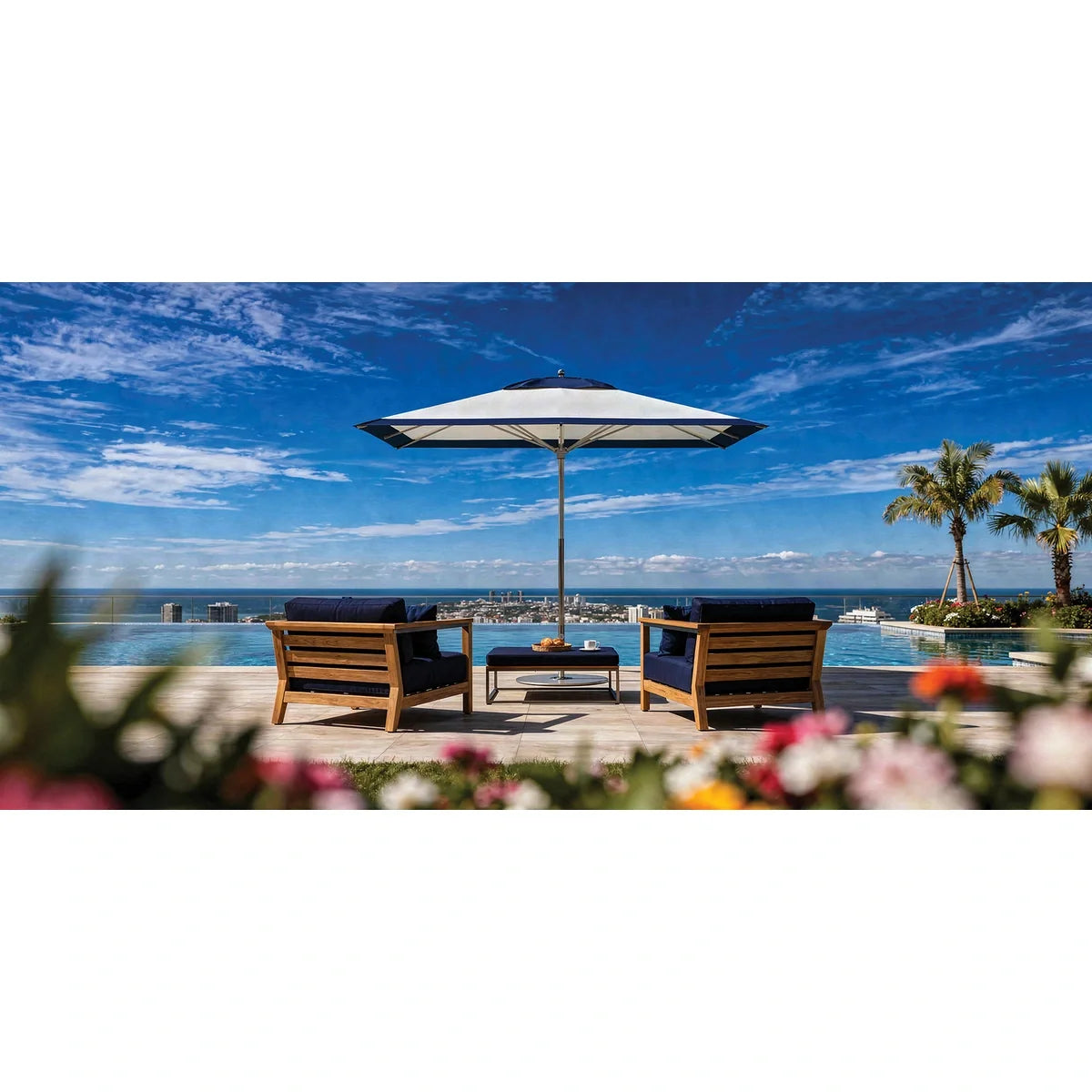 G-Series Monterey Giant Aluminum 10' Square Umbrella w/ Fiberglass Ribs 4