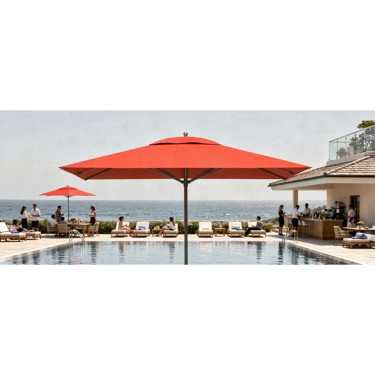 G-Series Monterey Giant Aluminum 10' Square Umbrella w/ Fiberglass Ribs 5